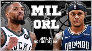 Milwaukee Bucks vs Orlando Magic Full Game Highlights  Apr 14  2024 NBA Season [upl. by Yuri34]