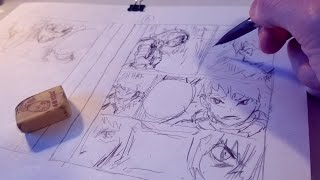 Sketching Manga Page Draft [upl. by Irahc]