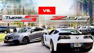 Acura Integra Type S vs Corvette Z06 acura typescartok automobile [upl. by Anaig]