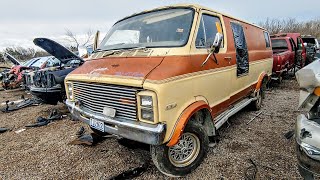 Big Block Mopar Boogie Van 1977 Custom Dodge B200 Junkyard Find [upl. by Ilanos]