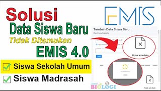 Solusi Data Siswa Baru Tidak Ditemukan  Pendataan PPDB EMIS 40 [upl. by Clementia]