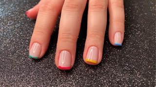 Como Fazer Francesinha Colorida  Manicures [upl. by Bowers]