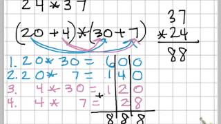 Using the Distributive Property to Solve Multipledigit Multiplication [upl. by Rosena599]