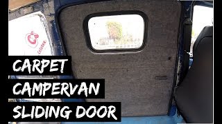 Carpet Campervan Sliding Door Metal amp Panels  Carpeting Daihatsu Hijet Micro Camper Van Side Door [upl. by Idnor]