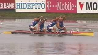 2006 Sprint Canoe World Champ Szeged C4 200m F Czech team [upl. by Akoyn]