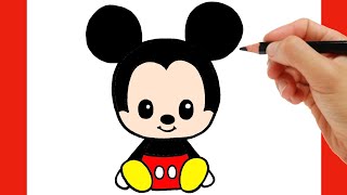 COMO DIBUJAR MICKEY MOUSE PASO A PASO [upl. by Paquito]