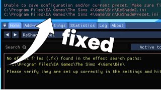 Unable to Save Preset Reshade  The Sims 4 [upl. by Ylim]
