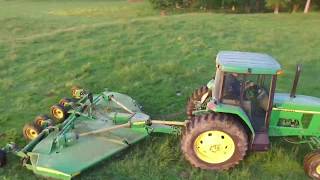 Bush hogging with John Deere 7210 [upl. by Laud]