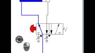 using a 5 2 valve to drive a double acting cylinder with individual exhaust [upl. by Marolda]