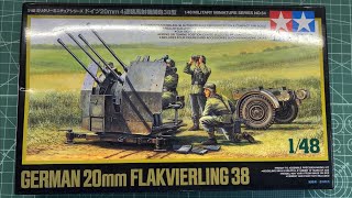 Tamiya German 20mm Flakvierling 38 148 Scale Model Gun [upl. by Ssepmet]