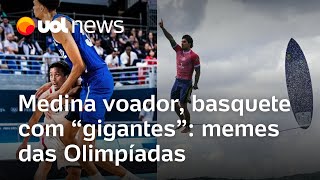 Medina voador Simone Biles invejando Rebeca e basquete com gigantes os memes das Olimpíadas [upl. by Haron]