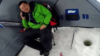 Ice fishing Hake Kennebecasis River [upl. by Aremat500]