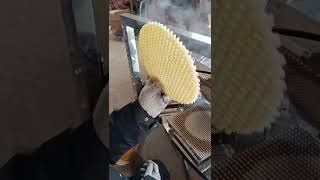 Dutch StroopwafelsHow They Are Made Stroopwafels waffle Cracker Cookie biscuit icecreamcone [upl. by Akinej]