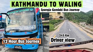 Kathmandu to Waling bus journey with Cabin view  Syangja gandaki bus  JB VLOG [upl. by Morril]