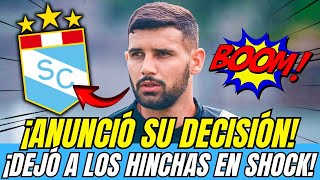 🔴💣¡INFORMACIÓN BOMBA ¡DECIDIÓ AHORA ¡SACUDIÓ A TODOS LOS HINCHAS SPORTING CRISTAL HOY [upl. by Eiznikam596]