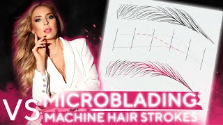 Microblading vs Machine Hair Strokes  whats the difference between [upl. by Iur]