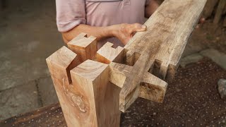 Amazing Connect No Screw With Japanese Woodworking Joints Skills Making Tensegrity Wood Structure [upl. by Vasta]