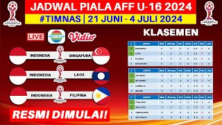 Jadwal Piala AFF U 16 2024  Timnas Indonesia vs Singapura  Piala AFF U16 2024  Live Indosiar [upl. by Cram]