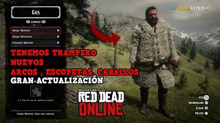 Red Dead Online  RESUMEN  GRAN ACTUALIZACIÓN TRAMPERO  ARCOS  ARMAS  CABALLOS  ETC [upl. by Gertruda]