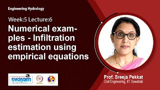 Lec 37 Numerical examples  Infiltration estimation using empirical equations [upl. by Octavus]