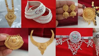 new gold amp silver wedding jewellery designs 2024 with weight amp price  latest gold jewellery design [upl. by Tella]