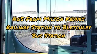 No5 Milton Keynes Station to Bletchley Bus Station 09 November 2023 [upl. by Leopold]