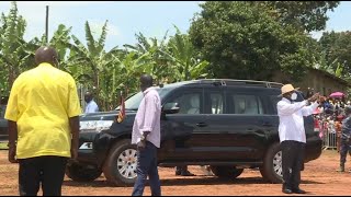 MUSEVENI ARRIVES IN MITYANA BUSUJJU CONSTITUENCY FOR THE SOCIOECONOMIC TRANSFORMATION COURSE [upl. by Hadsall884]