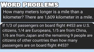 How many meters longer is a mile than a kilometer Word Problems [upl. by Jason559]