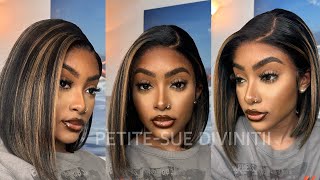 EASY GLUELESS HIGHLIGHTED BOB WIG INSTALL ft Luvme Hair  PETITESUE DIVINITII [upl. by Lurlene]