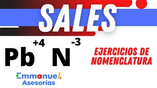 NOMENCLATURA QUÍMICA DE SALES Ejercicios paso a paso [upl. by Flem]