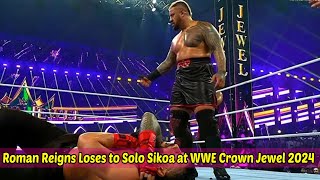 Roman Reigns Loses to Solo Sikoa in Shocking Fashion at WWE Crown Jewel 2024 [upl. by Eiroj787]