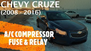 Chevrolet Cruze  AC COMPRESSOR FUSE amp RELAY LOCATION 2008  2016 [upl. by Arratahs792]