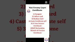 Non Creamy Layer Certificate Document Required In Maharashtra shorts youtubeshorts Citizen Login [upl. by Gross]