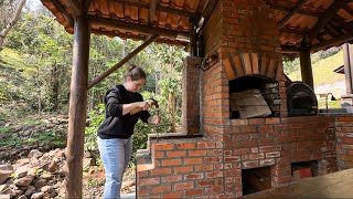 FOGÃO À LENHA FORNO IGLU E CHURRASQUEIRA  Quiosque Rústico na Chácara [upl. by Annaoi432]