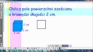 Pole powierzchni sześcianu [upl. by Ahsatak]