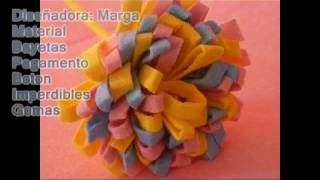 Broche de flor de fieltro o bayeta por vero4casa [upl. by Proulx]