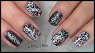 Herbstfarbenes stamping Nageldesign  Fall Nail Art Tutorial [upl. by Schatz]