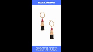 Pink Lipstick Charm Hoops [upl. by Ainnat]