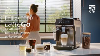 Philips 3300 LatteGo en sevdiğiniz kahve çeşitlerinin tadını çıkarmanın en kolay yolu [upl. by Nyrrat]