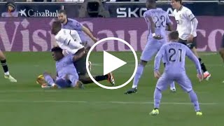 The moment Diakhaby injured the Valencia player in front of Real Madrid [upl. by Zehcnas264]