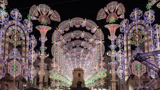 accensione delle luminarie Faniuolo  festa di San Trifone Adelfia 2024 [upl. by Ebonee921]