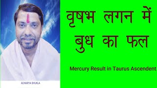 vrishabha lagna me budh ka falवृषभ लग्न में बुध का फल Mercury transit in Taurus lagna [upl. by Arette]