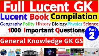 Lucent GK  Lucent GK 1000 Questions  Lucent GK in English  1000 GK GS Part 2 for ssc ntpc cds nda [upl. by Hnahym]