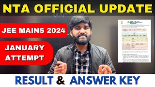 Urgent NTA Official🚨 Update JEE Mains 2024  JEE Mains answer key 2024  Jee Main result 2024 [upl. by Rosalyn]