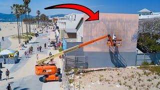 Painting a Huge Surf Mural for HBO at Venice Beach [upl. by Ashly320]