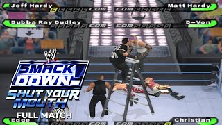 WWE SD SYM Legendary Triple Threat Tag Ladder  Hardy Boyz vs Edge amp Christian vs The Dudley Boyz [upl. by Yaffit338]