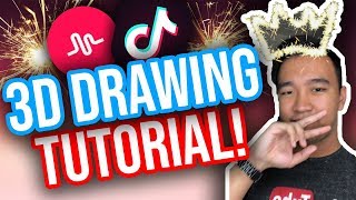 3D DRAWING TUTORIAL FOR TIK TOK iOS amp Android NEW [upl. by Salohcin55]