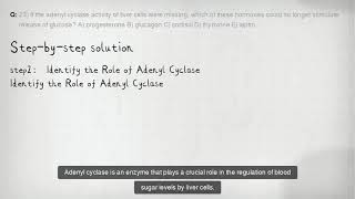 23 If the adenyl cyclase activity of liver cells were missing which of these hormones could no [upl. by Ahsehat]