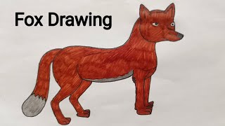 Fox Drawing How To Draw A Fox Drawing With Pencil Drawing [upl. by Naujet301]