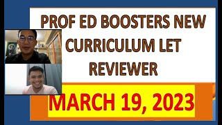 PROFESSIONAL EDUCATION NEW CURRICULUM BOOSTERS DRILL 2023 LET REVIEWER [upl. by Petronille]